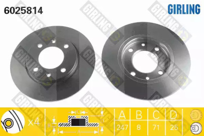 Дисковой тормозной механизм GIRLING для PEUGEOT 306 Кабриолет (7D, N3, N5) 1.8 16V