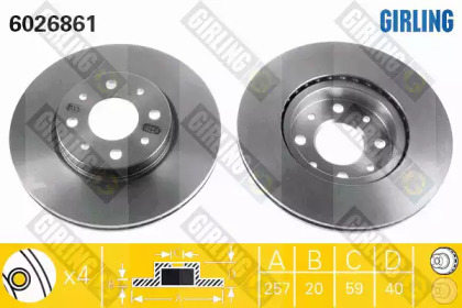 Тормозной диск GIRLING для ALFA ROMEO 146 (930_) 1.7 i.e. 16V (930.B1)