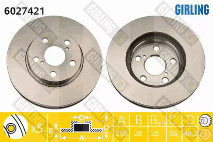 Тормозной диск GIRLING для TOYOTA CARINA E седан (_T19_) 1.8 i 16V (AT191)