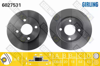 Тормозной диск GIRLING для FORD FIESTA III (GFJ) 1.6