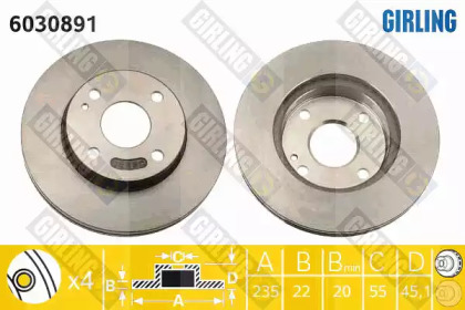 Дисковой тормозной механизм GIRLING для MAZDA 323 S IV (BG) 1.8 16V Turbo 4WD
