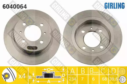 Дисковой тормозной механизм GIRLING для NISSAN SUNNY III Liftback (N14) 2.0 D