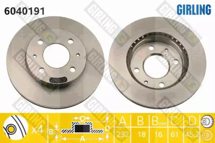 Дисковой тормозной механизм GIRLING для NISSAN ALMERA I (N15) 1.4 GX,LX