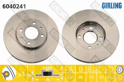 Тормозной диск GIRLING для NISSAN SUNNY III Liftback (N14) 2.0 i 16V