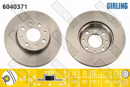 Тормозной диск GIRLING для ALFA ROMEO 146 (930_) 1.7 i.e. 16V (930.B1)