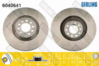 Тормозной диск GIRLING для VW BORA Variant (1J6) 2.8 V6 4motion