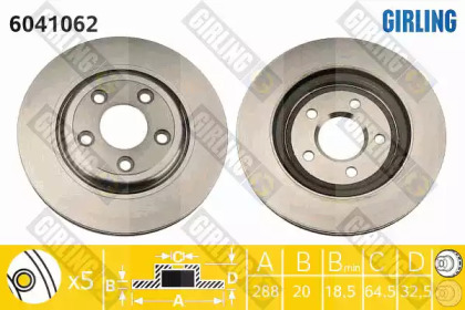 Тормозной диск GIRLING для JAGUAR S-TYPE (X200) 2.7 D