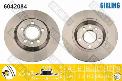 Дисковой тормозной механизм GIRLING для VW TRANSPORTER IV c бортовой платформой/ходовая часть (70XD) 1.9 TD