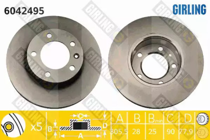 Тормозной диск GIRLING для NISSAN INTERSTAR Фургон (X70) dCi 140