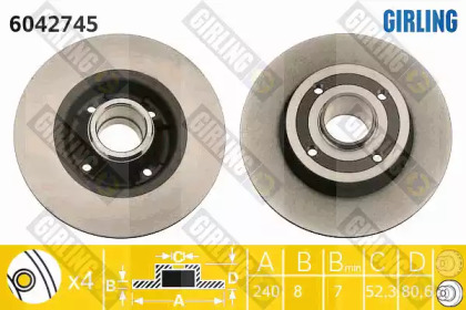 Дисковой тормозной механизм GIRLING для NISSAN NOTE (E11, NE11) 1.5 dCi