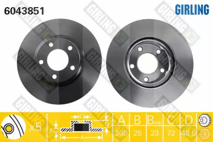 Тормозной диск GIRLING для MAZDA 3 седан (BL) 2.0 MZR DISI