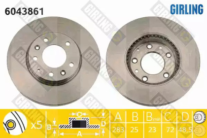 Дисковой тормозной механизм GIRLING для MAZDA 6 Station Wagon (GY) 1.8