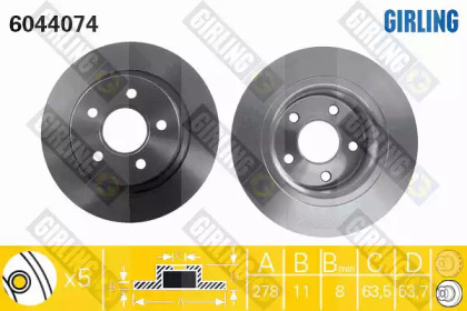 Дисковой тормозной механизм GIRLING для FORD TOURNEO CONNECT 1.8 TDCi /TDDi /DI