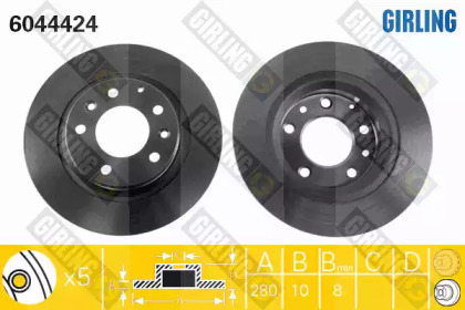 Тормозной диск GIRLING для MAZDA 6 универсал (GH) 2.2 D