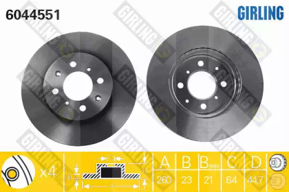 Дисковой тормозной механизм GIRLING для HONDA CIVIC VII Hatchback (EU, EP, EV) 1.7 CTDi
