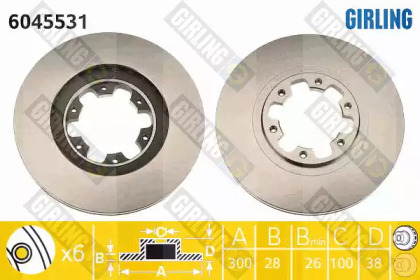 Тормозной диск GIRLING для NISSAN PATHFINDER II (R50) 3.5 V6 4WD