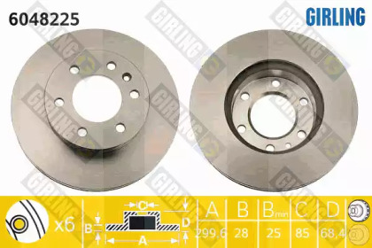 Тормозной диск GIRLING для VW CRAFTER 30-50 c бортовой платформой/ходовая часть (2F_) 2.0 TDI