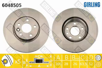 Дисковой тормозной механизм GIRLING для LAND ROVER RANGE ROVER EVOQUE Кабриолет (L538) 2.0 4x4