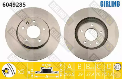 Тормозной диск GIRLING для CHEVROLET CAPTIVA (C100, C140) 2.2 D