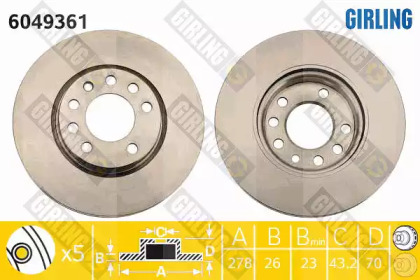 Тормозной диск GIRLING для OPEL CORSA D 1.4