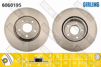 Тормозной диск GIRLING для FORD MONDEO IV Turnier (BA7) 2.0 TDCi