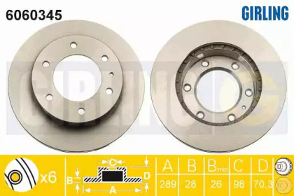 Дисковой тормозной механизм GIRLING для MAZDA BT-50 Пикап (CD, UN) 2.5 MRZ-CD 4x4