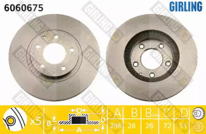 Тормозной диск GIRLING для MAZDA XEDOS 9 (TA) 2.5 V6