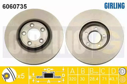 Тормозной диск GIRLING для JAGUAR S-TYPE (X200) 2.7 D