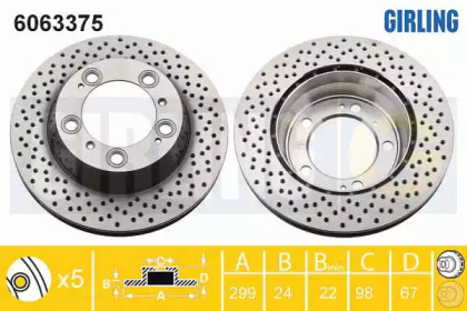 Тормозной диск GIRLING для PORSCHE BOXSTER (986) 2.7