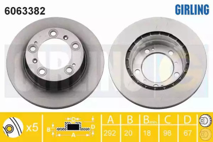 Тормозной диск GIRLING для PORSCHE BOXSTER (986) 2.7