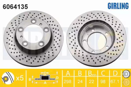 Дисковой тормозной механизм GIRLING для PORSCHE BOXSTER (987) 2.7