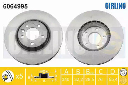 Дисковой тормозной механизм GIRLING для VW TRANSPORTER VI c бортовой платформой/ходовая часть (SFD, SFE 2.0 TDI