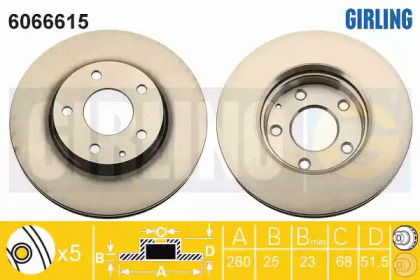 Тормозной диск GIRLING для MAZDA 3 (BM) 1.5