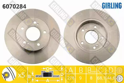 Тормозной диск GIRLING для NISSAN MAXIMA / MAXIMA QX V (A33) 2.5 V6 24V
