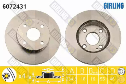 Тормозной диск GIRLING для MAZDA 323 P V (BA) 1.3 16V