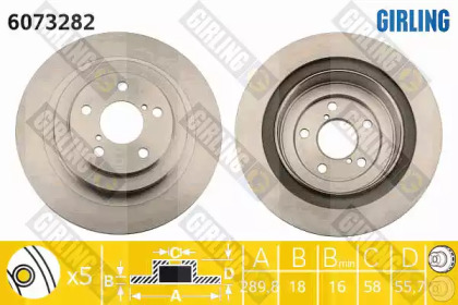 Тормозной диск GIRLING для SUBARU IMPREZA седан (GD) 2.0 WRX Turbo AWD