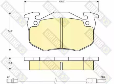 Дисковой тормозной механизм GIRLING для PEUGEOT 305 II Break (581E) 1.9 Diesel