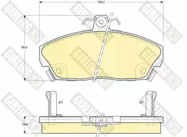 Тормозные колодки GIRLING для HONDA CIVIC VI Fastback (MA, MB) 2.0 i TD (MB7)