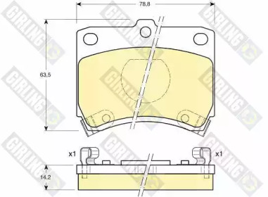 Дисковой тормозной механизм GIRLING для KIA PRIDE (DA) 1.1 i