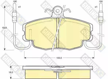 Дисковой тормозной механизм GIRLING для PEUGEOT 205 I (741A/C) 1.9 GTI