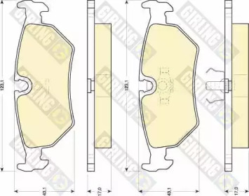 Тормозные колодки GIRLING для JAGUAR XJ (XJ40, XJ81) 6 3.2 24V