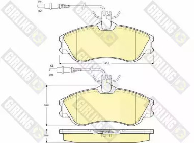 Дисковой тормозной механизм GIRLING для PEUGEOT 306 Кабриолет (7D, N3, N5) 1.8 16V