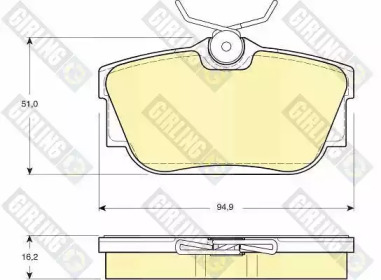 Дисковой тормозной механизм GIRLING для VW TRANSPORTER IV c бортовой платформой/ходовая часть (70XD) 1.9 TD