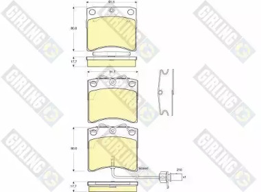 Дисковой тормозной механизм GIRLING для VW TRANSPORTER IV c бортовой платформой/ходовая часть (70XD) 1.9 TD