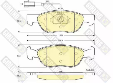 Тормозные колодки GIRLING для ALFA ROMEO 146 (930_) 1.9 JTD (930.B4B)