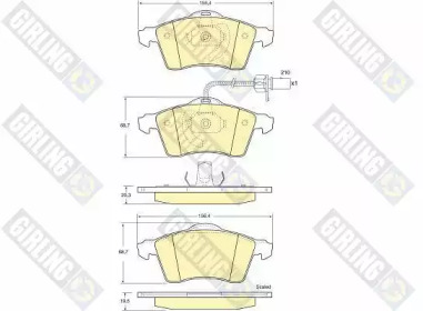 Дисковой тормозной механизм GIRLING для VW TRANSPORTER IV c бортовой платформой/ходовая часть (70XD) 1.9 TD
