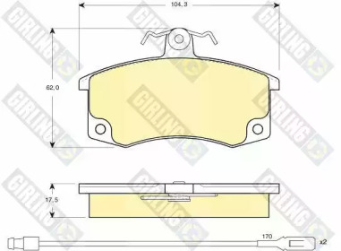 Тормозные колодки GIRLING для LADA KALINA седан (1118) 1.6
