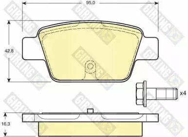 Тормозные колодки GIRLING для FIAT STILO Multi Wagon (192_) 1.9 JTD