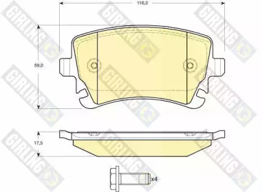 Дисковой тормозной механизм GIRLING для VW MULTIVAN V (7HM, 7HN, 7HF, 7EF, 7EM, 7EN) 1.9 TDI
