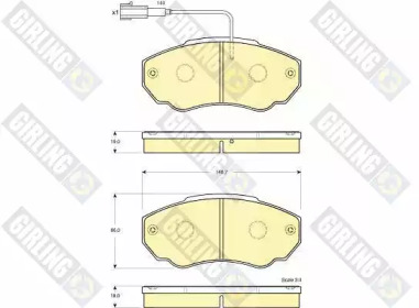 Дисковой тормозной механизм GIRLING для PEUGEOT BOXER автобус (244, Z_) 2.2 HDi